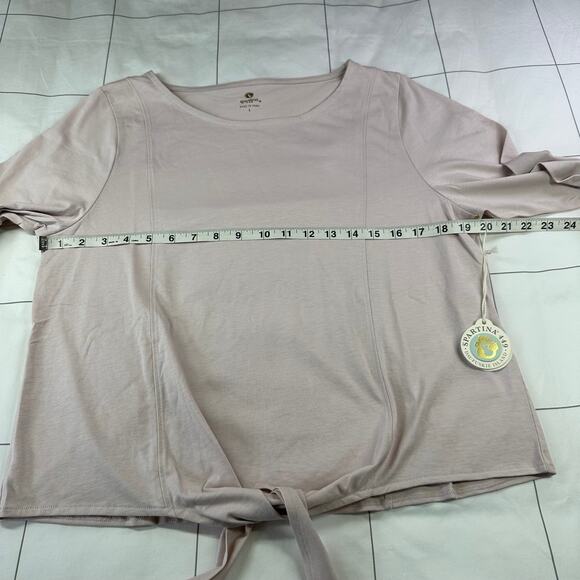 Spartina 449 Top Womens Large Hushed Violet Briella Tie Front Fringe New Classic - Picture 10 of 11